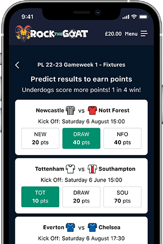 Iphone with screenshot of predictor game